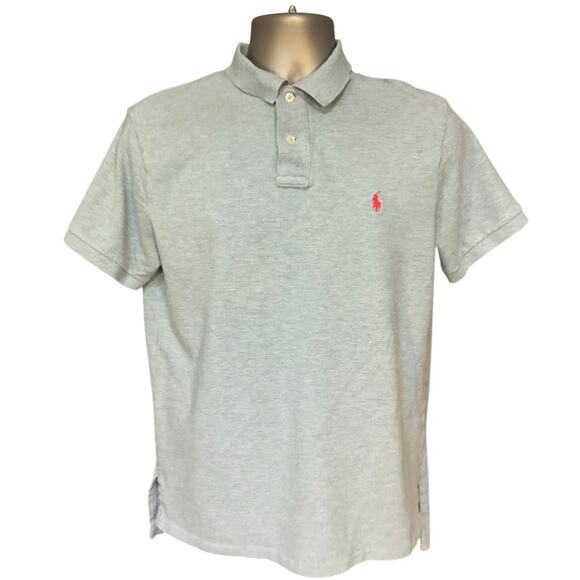 Polo Ralph Lauren Custom Fit Blue Casual Cotton Two Button Polo Size L - Picture 1 of 7